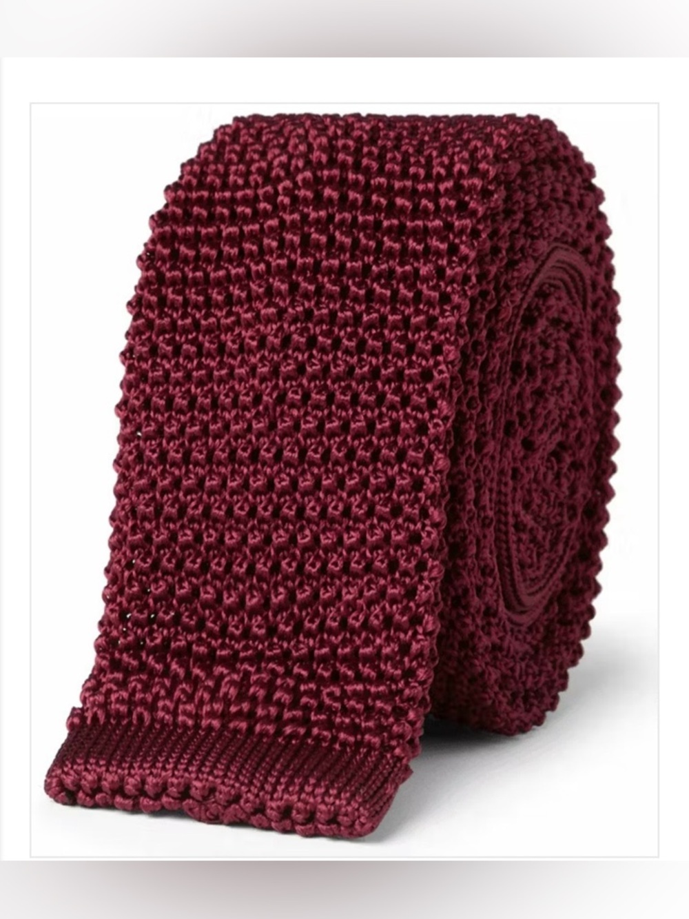 Vintage Rooster Roosternit
Square Knit Tie Wool Mohair Burgundy Old Money